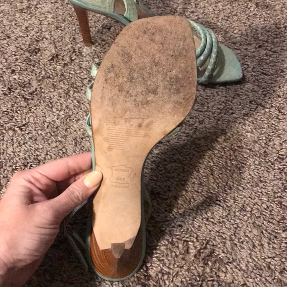 Stuart Weitzman Mint Green Strappy Heels - Picture 3 of 8